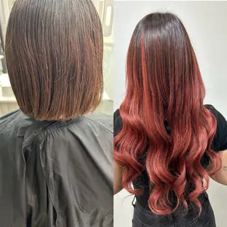 ロング カラー ヘアアレンジ 下妻 カラーエクステ難波のヘアスタイル