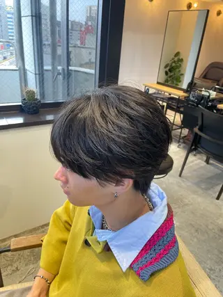 ショート 川副/シャドウ/ 波巻き/メンズパーマのヘアスタイル