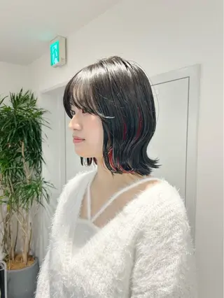 ミディアム カラー 池袋レイヤーカット/ 顔まわりtaigaのヘアスタイル