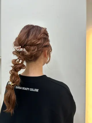 セミロング ヘアアレンジ 🧸似合わせデザイン ほそいけいこ🧸のヘアスタイル