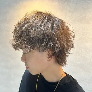 ショート カラー パーマ ヘアアレンジ メンズ 仕上がり満足度No. 1🔥BLUCK🔥のヘアスタイル