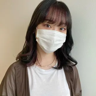 ミディアム カラー nono/パーマ /顔まわりカット🐈のヘアスタイル