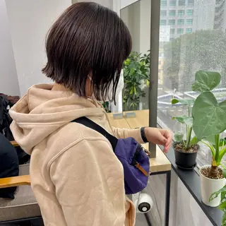 ショート カラー レイヤーパーマ＊ 顔まわり似合わせのヘアスタイル