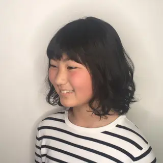 ミディアム キッズ 福島 純子のヘアスタイル