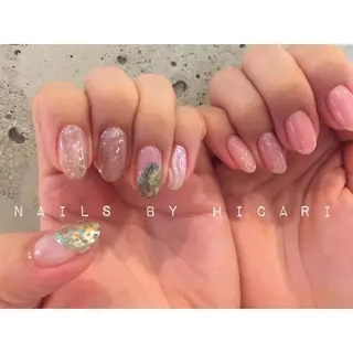 ショート カラー ネイル マツエク・マツパ illum hicariのネイルデザイン