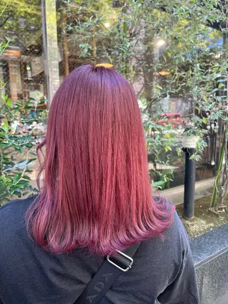 カラー えんぐちとも／透明感 カラー／博多ボブのヘアスタイル