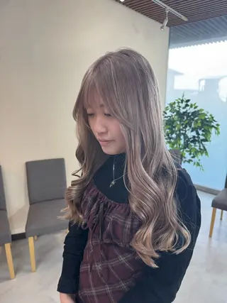 セミロング ルーツ/ デザイン/ ハイトーン/おこのぎのヘアスタイル