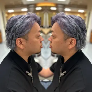 ショート カラー メンズ 髪質改善/縮毛矯正 /ブリーチ矯正/岡部のヘアスタイル