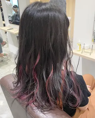 カラー ブリーチなしWカラー /酸性ストレート河本のヘアスタイル