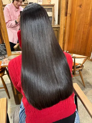 ロング 【韓国レイヤー特化 ハッシュカット】のヘアスタイル