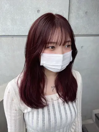 ミディアム カラー 韓国レイヤー/透明感 /髪質改善/アジキのヘアスタイル