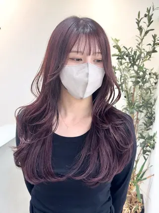 ロング レイヤー×縮毛矯正 深見 拓のヘアスタイル