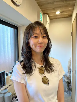 セミロング カラー CLOVE所属・下石怜子/レイヤー/ 透明感カラーのヘアスタイル