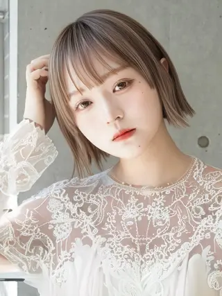 ミディアム 祝田 巳幸のヘアスタイル