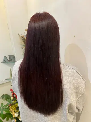 ロング カラー ブリーチしない暖色 カラー🥀杉 優菜のヘアスタイル