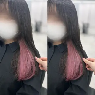 ロング カラー 顔周り🎀 暖色系カラー🎀愛美のヘアスタイル