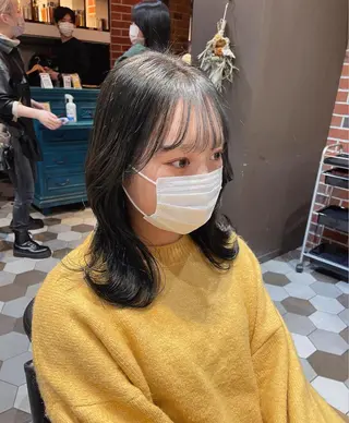 ミディアム カラー ヘアアレンジ 酸性縮毛矯正🧴韓国 レイヤー/髪質改善のヘアスタイル