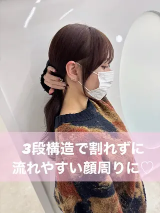 セミロング カラー 冨木 雄斗のヘアスタイル