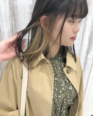 ミディアム カラー 横浜ブリーチムラ直し ハイトーン/ブリーチのヘアスタイル