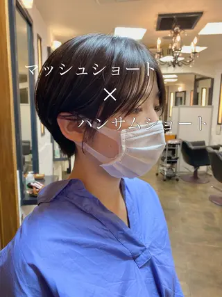 ショート カラー ボブ/縮毛矯正/ レイヤー/塚田のヘアスタイル