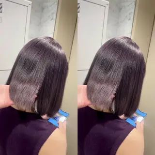 ミディアム カラー パーマ キッズ 透明感カラー×艶矯正 カット特化/さくらのヘアスタイル