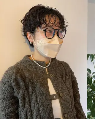 ショート パーマ 佐伯 和佳のヘアスタイル