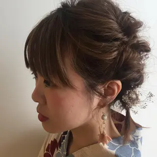 ミディアム ヘアアレンジ 似合わせ.ﾍｱｾｯﾄ 得意🌹井上美沙のヘアスタイル