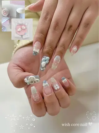 ネイル tsuki🎀ワンホ ン🍒ガーリー🪄のネイルデザイン