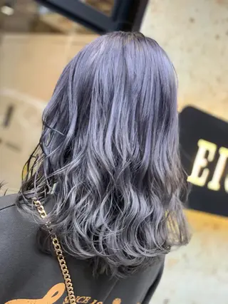 ミディアム カラー ヘアアレンジ 髪質改善×ハイトーン 中田啄也のヘアスタイル