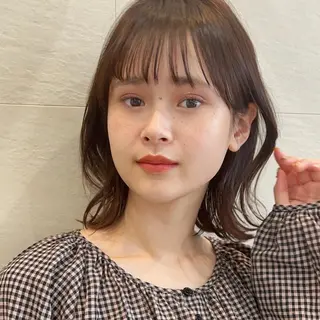 ミディアム カラー 🌱小顔ヘア/ボブ ミディアム/双葉🌱のヘアスタイル