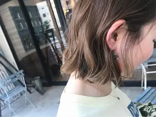 ミディアム パーマ オリーブ透明感カラー 表参道/MIKUのヘアスタイル