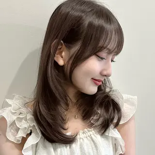 ロング 🌹ハッシュカット、 レイヤー韓国ヘア🌹のヘアスタイル