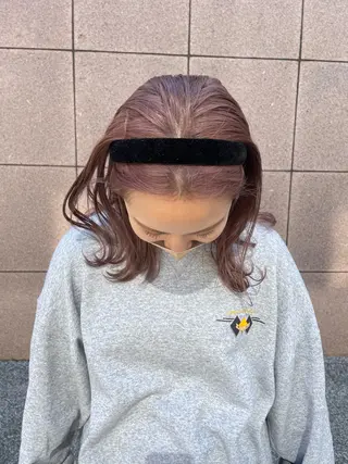 ミディアム カラー オリーブ/縮毛♡ Natsuno🩰のヘアスタイル