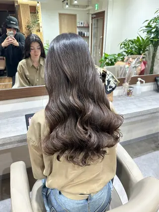 ロング 韓国風パーマ/ヘア セット/店長みづきのヘアスタイル