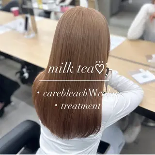 ロング カラー NAMI🤎ブラウン &ミルクティー🤍のヘアスタイル