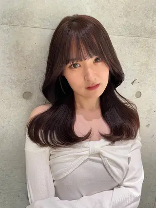 セミロング カラー ヘアアレンジ 韓国ヘア/レイヤー Londエレンのヘアスタイル
