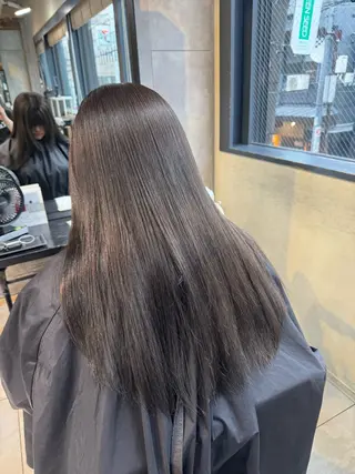 ロング rioカット縮毛 矯正♡韓国レイヤーのヘアスタイル