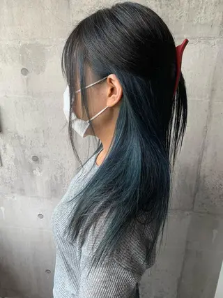 ミディアム カラー mimiiy梅田 中崎町ハイトーンのヘアスタイル