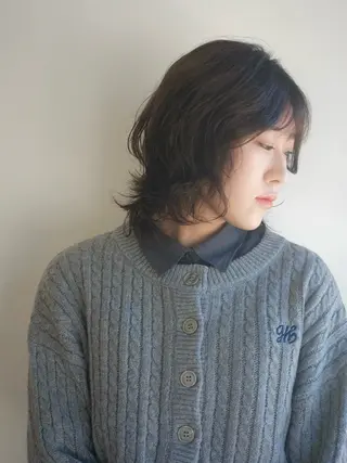 ミディアム パーマ 川間 将彦のヘアスタイル