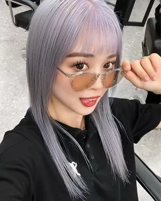 セミロング カラー 梅田/韓国ヘア/ エクステ🤖ヒナのヘアスタイル