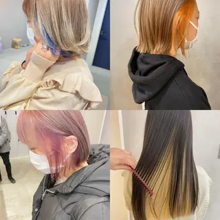 ミディアム カラー ハイトーン/ ボブ 中村麟のヘアスタイル