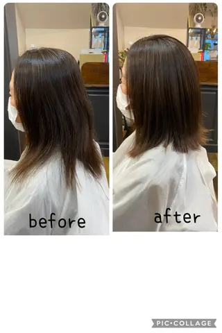 ミディアム 石井 里佳のヘアスタイル