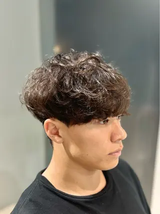 ショート パーマ メンズ 韓国メンズヘア/ ダウンパーマ/歩夢のヘアスタイル