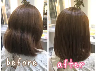 ミディアム パーマ 安井　昴 💫ブリーチ縮毛矯正のヘアスタイル