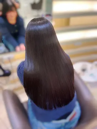 ロング 透明感カラー/レイヤ ー/縮毛/暗髪/銀座のヘアスタイル