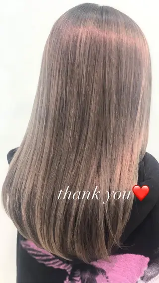 セミロング カラー 艶質改善/縮毛矯正 ササキナツミのヘアスタイル