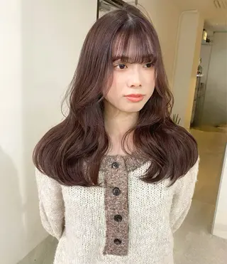 カラー mizuki/ピンク ベージュ.レイヤーのヘアスタイル