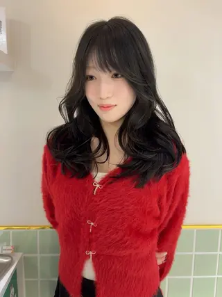 ミディアム カラー ヘアアレンジ ®️レイヤー/透明感 カラー/星野六三四のヘアスタイル