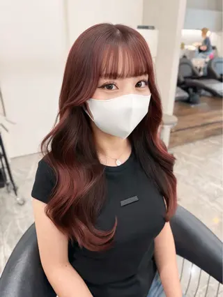 ロング 京都レイヤーカット/ 縮毛矯正/羽柴りくのヘアスタイル