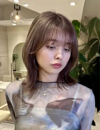 ミディアム カラー カット無料｜レイヤー カット｜韓国モテへアのヘアスタイル